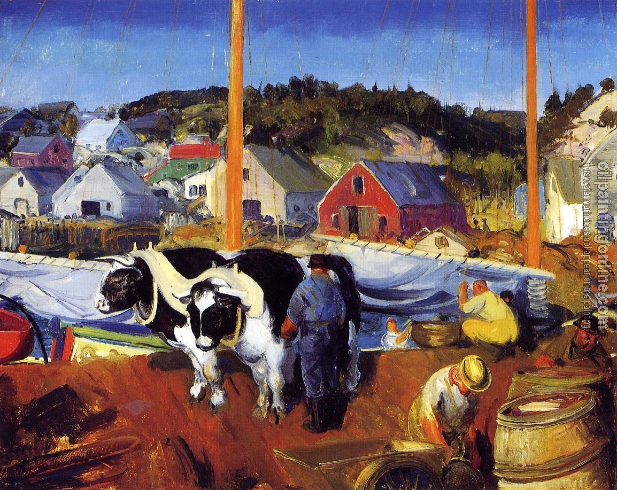 Bellows, George - Ox Team, Wharf at Matinicus